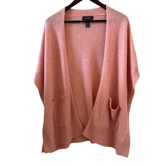 Halogen Cashmere Open Front Cardigan Sweater In Pink One Size - Picture 1 of 13